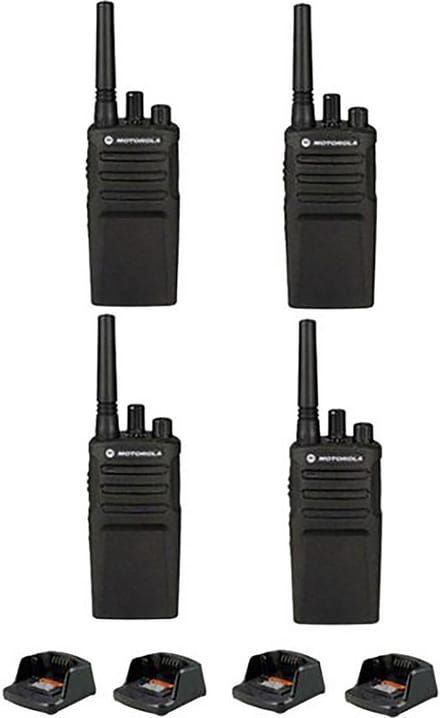 Set van 4 Motorola XT420 UHF IP55 PMR446 Portofoon met laders