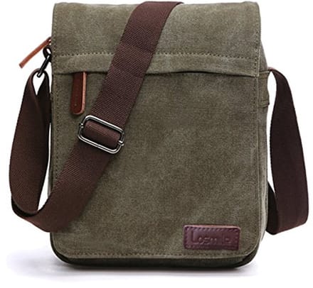 Canvas Schoudertas voor Heren - Multifunctionele Laptoptas voor School en Werk