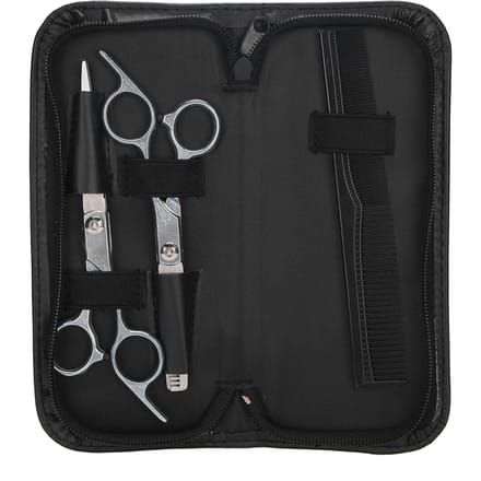 Kit de ciseaux de coiffure professionnels en acier inoxydable black