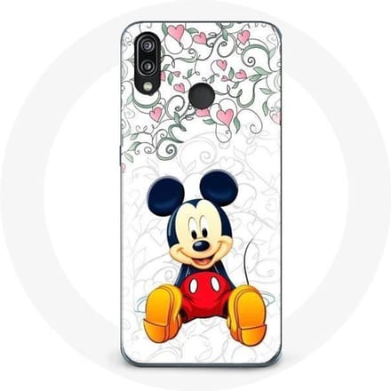 Coque pour Huawei P20 Lite Mickey Mouse Fleurs Cœurs