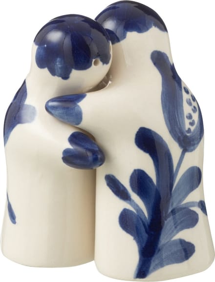 J-Line peper- en zoutmolen set Granada - keramiek - wit/blauw