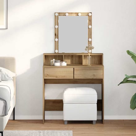 vidaXL - Kaptafel - artisanaal - eikenkleurig - 80 - x - 41 - x - 144.5 - cm