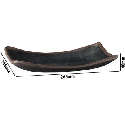 GGM Gastro (6 Stück) Tablett - MARONE - Melamin - 265x165mm - Höhe: 40mm
