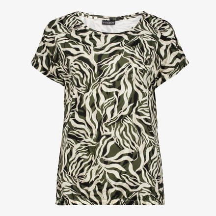 TwoDay dames top met print groen beige - Maat M