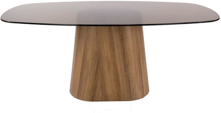 Fraaai - Caruso eettafel Deens ovaal 215cm - brons glas