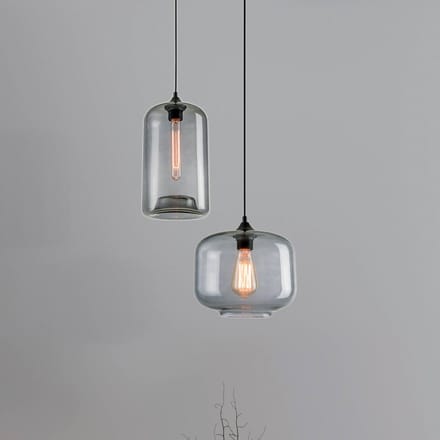 Zambelis Hanglamp 14101 van glas, rookgrijs, Ø 19 cm