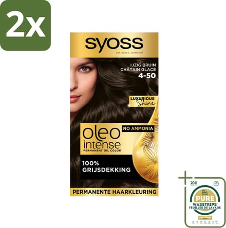 Syoss Oleo Intense - Haarverf - 4-50 - Ijzig Bruin - 115ml x 2