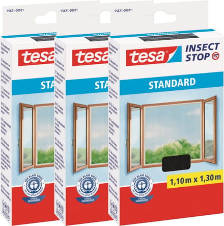 Tesa Standard - Raam Muggenhor - 1,1m x 1,3m - Zwart - x3