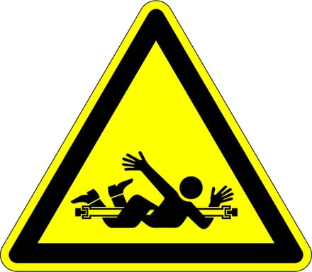 Pas op voor draaiende vijzel sticker 100 mm