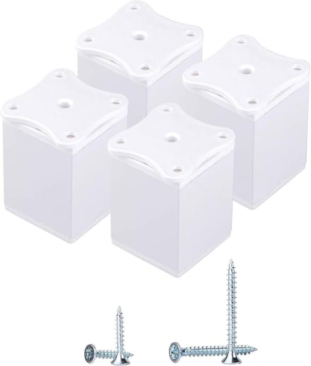 Meubelpoten - Verstelbare poten - Meubels verhogen - Hoogte verstelbaar - 40x40mm - Wit