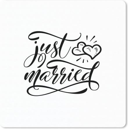 Muismat 20x20 cm - Mousepad Spreuken - Just married - Quotes - Trouwen - Muismatten