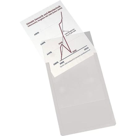 Insteekhoezen, gekleurd, A4 staand, grijs, 10 stuks