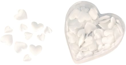 Rayher Strooihartjes - 100x stuks - luxe - satijn - hartjes - 13 a 20 mm - huwelijk - versiering