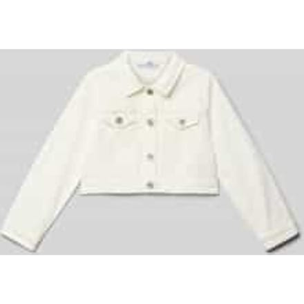 Regular fit jeansjack met kanten boord