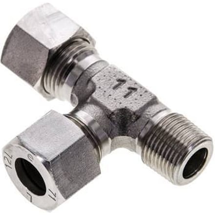 12L & R3/8'' RVS L-vorm Snijringkoppeling Buitendraad 315bar ISO 8434-1