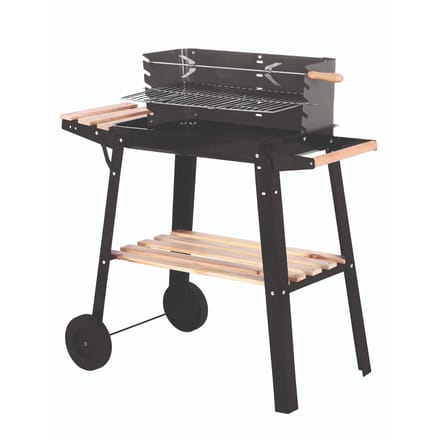 Houtskool Barbecue met Wielen Hout - BBQ Zwart