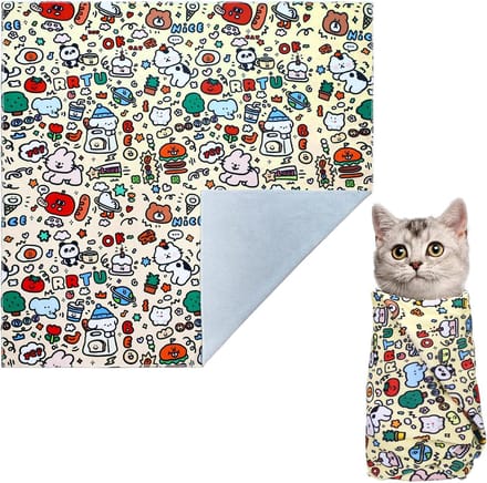 Kattenverzorgingsfolie - Inbakerdoek Kat - Nagels Knippen - Verstelbare Sluiting - 70 x 70 cm - Patchwork