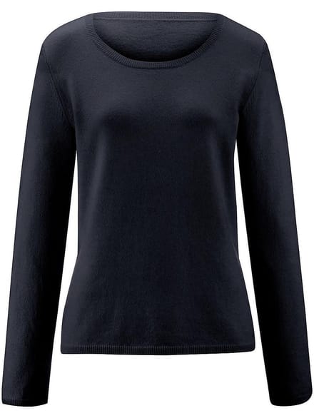 Trui 100% kasjmier ronde hals Van Peter Hahn blauw