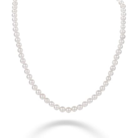 Twice As Nice Halsketting in zilver, parels van 6 mm 40cm+5cm