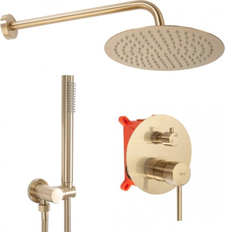 Rea Lungo Regendouche Inbouw Geborsteld Goud 36,5cm