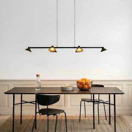 Lucande LED hanglamp Steve, zwart, 113 cm, 6-lamps, dimbaar