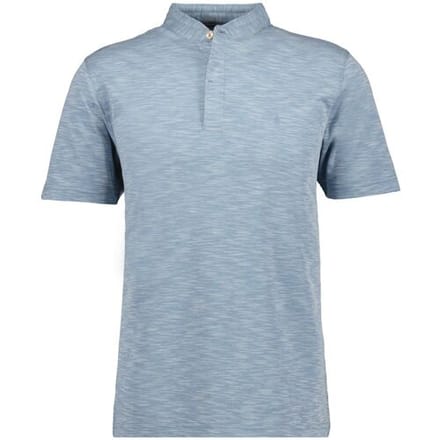 Ragman Polo Soft Knit Flame Design Stand Up Collar Blauw / male