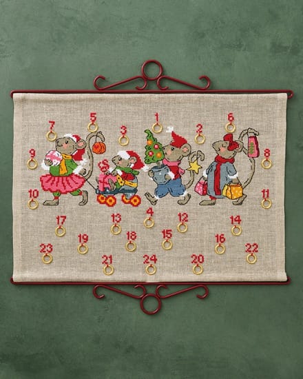 Permin borduurpakket adventskalender muizenparade 34-5266 telpatroon