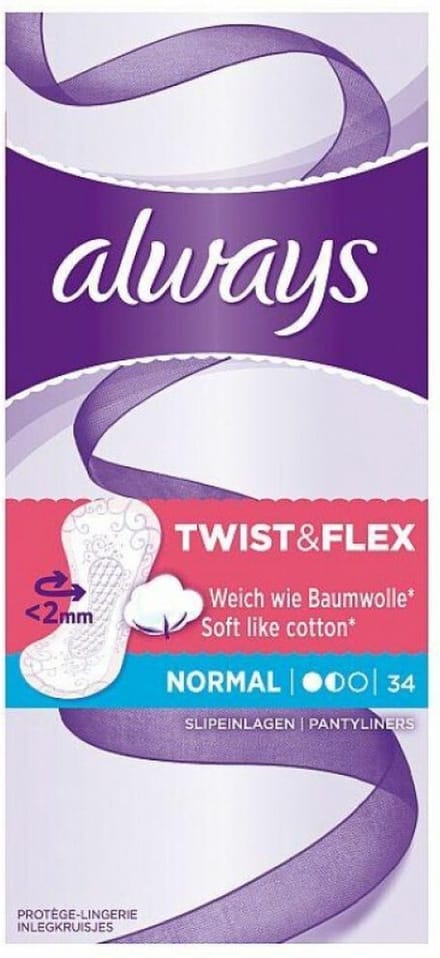Always - Inlegkruisjes Twist & Flex Normal - 8 x 34 stuks - Voordeelverpakking