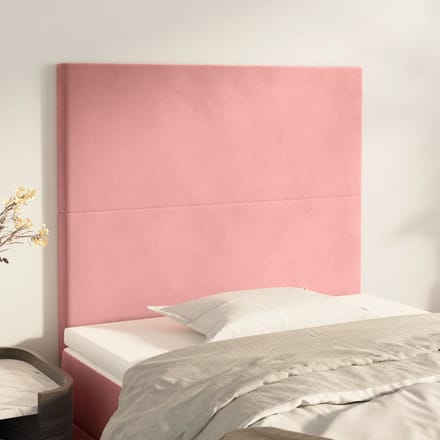 vidaXL - Hoofdbord - roze - 100x5x118/128 - cm - fluweel
