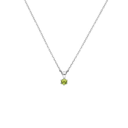 Collier Met Geboortesteen 41 + 4 Cm Zilver Gerhodineerd