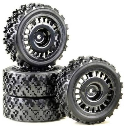 Absima 1:10 Rallywagen Rally Block Complete wielen Zwart 4 stuk(s)