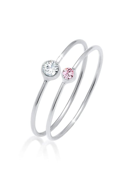 Elli - Ring - Dames Set Elegant Basis met Kristallen in 925 Sterling Zilver - Dames