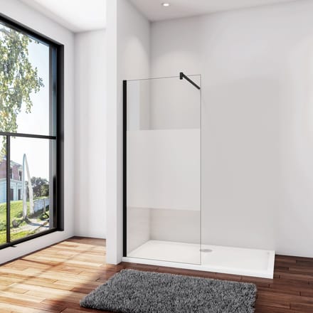 Inloopdouche 90x200cm，8mm NANO EasyClean veiligheidsglas，F-vorm 90cm Stabilisatiestang