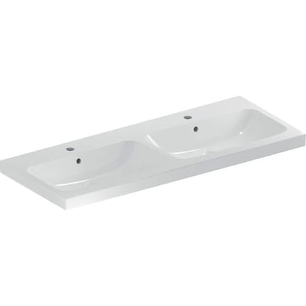Geberit iCon Light double washbasin 120 cm with 2 tap holes and overflow 501.838.00.1