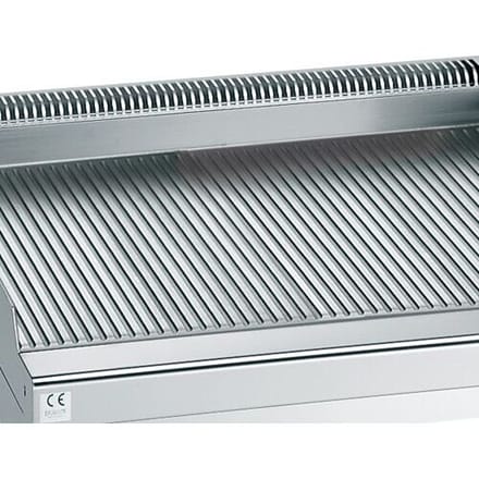 GGM Gastro Gasbakplaat - 4kW - Geribbeld - Bakoppervlak: 296x430mm - met onderstel zilver