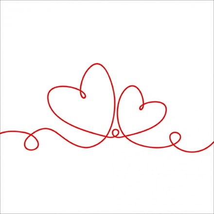 Lunch Servetten Line Of Love Red - Ambiente - 33x33 cm