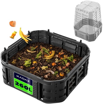 KADAX Uitbreidingsmodule voor de tuincomposters, compostinstallatiemethode van kunststof, weerbestendige tuincompostermodule met goten, module met deur (260 liter)