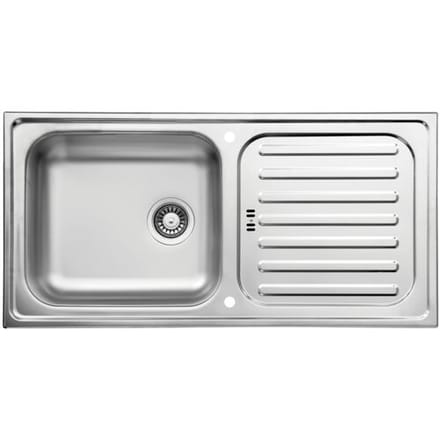 RESPEKTA RVS inbouw wasbak Riverside - met afdruipvlak (100 x 50 cm)