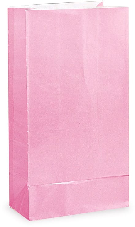 Feestzak lichtroze papier 12 stuks