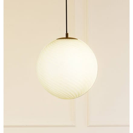 Lucande - hanglamp - 1licht - Glas, metaal - H: 36.8 cm - E27 - wit, zwart