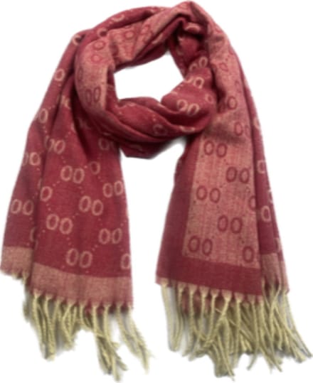 Wintersjaal met print en franje in 7 kleuren