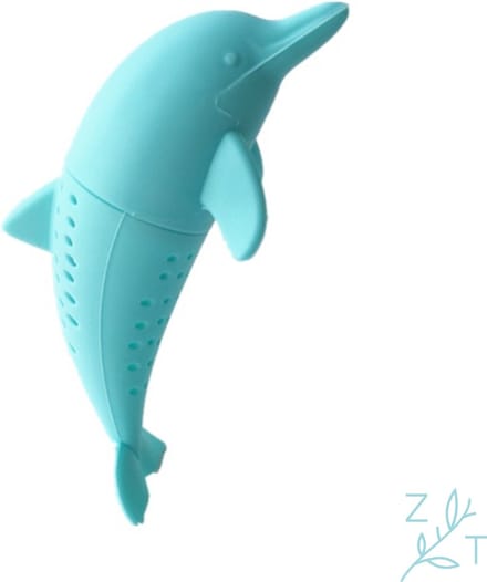 ZijTak - theefilter - thee-ei - tea infusier - infusie - thee ei - silicone - dolfijn - dolphin - blauw