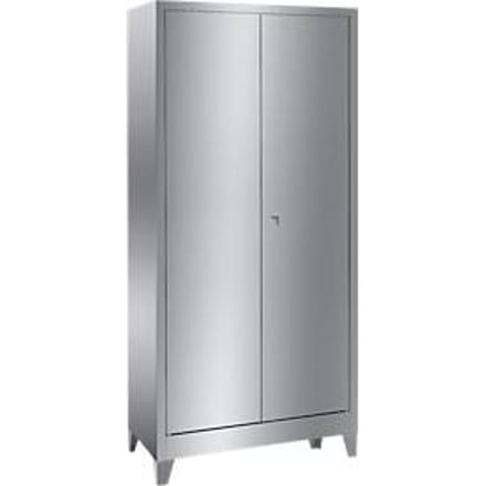 Rvs vitrinekast, 2-deurs, met 4 poten, B 1000 x D 500 x H 2000 mm