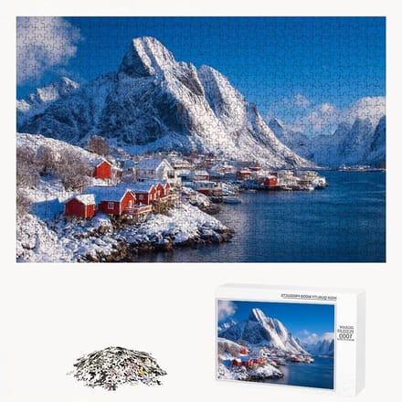 Puzzel 4000 stukjes - Houten Legpuzzel - Ontspanning Thuis - Lindehout Kwaliteit - 147 x 105 cm - Winter Berg