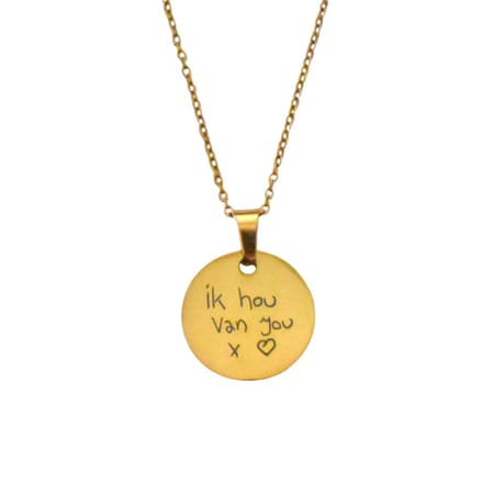 Ketting met Handgeschreven Tekst Goud