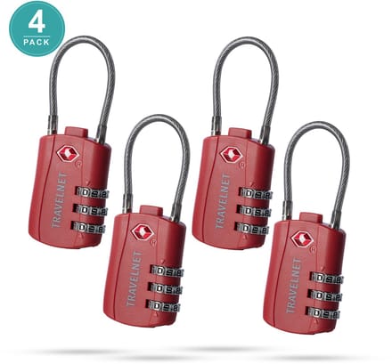 Travelnet TSA Reisslot met Cijfercode Set van 4