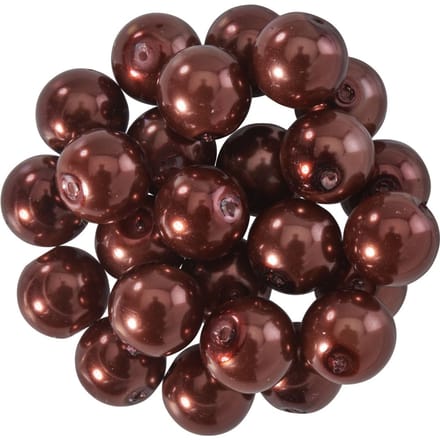 Glazen waskralen, Ø 8mm, 25st., goudgeel (lichtoranje) - Chocoladebruin