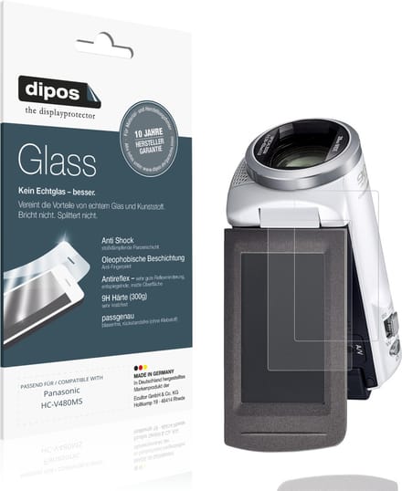 dipos – 2x Matte Pantserfolie geschikt voor Panasonic HC-V480MS | 9H Screenprotector