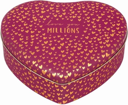 Blik hartvormig Love You Millions 25x23x7,8cm