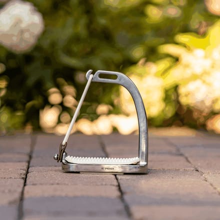 Sprenger Peacock Stirrups with rubber ring - Stainless steel - size 110 mm Black rubber pad
